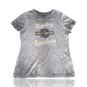 Harley-Davidson Women's Gray T-Shirt M Short Sleeve Crew Neck Casual